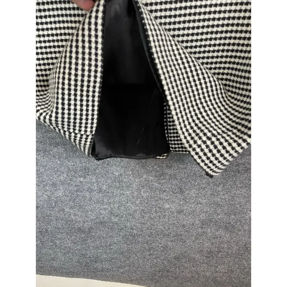 Mongo MNG Skirt‎ Women's Large Houndstooth Black White Long